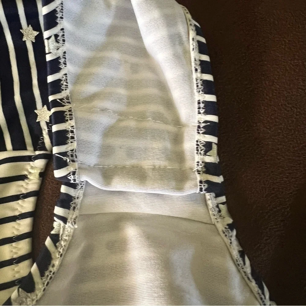 Jessica Simpson blue stars & stripes one piece swimsuit, has been ALTERED, M-L.